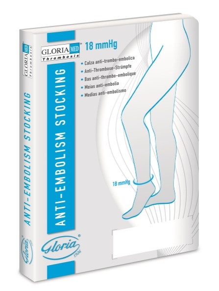 GLORIAMED THROMBOSIS 18 PUNTA CHIUSA CON FORO D'ISPEZIONE TUTTA COSCIA AUTOREGGENTE CORTO MISURA L 1 PAIO - Farmamood