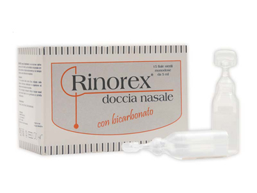 FIALA PER DOCCIA NASALE RINOREX BICARBONATO 5 ML 15 PEZZI - Farmamood