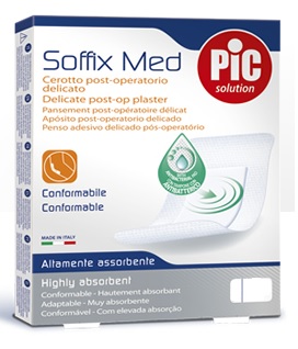 CEROTTO PIC SOFFIX MED IN TNT CON TAMPONE CENTRALE ASSORBENTE STERILE MONOUSO STERILE 25X10 CM ANTIBATTERICO 3 PEZZI - Farmamood