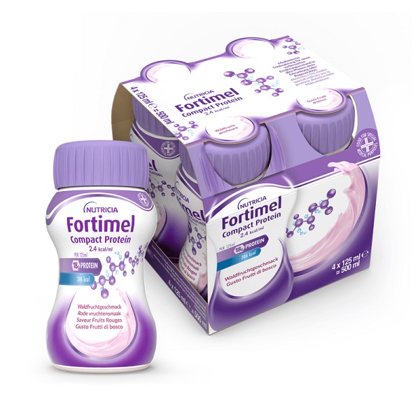 NUTRICIA FORTIMEL COMPACT PROTEIN GUSTO FRUTTI DI BOSCO 4 BOTTIGLIE DA 125 ML - Farmamood