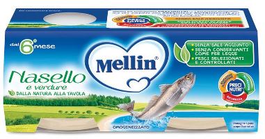 MELLIN OMOGENEIZZATO NASELLO 2 X 80 G - Farmamood