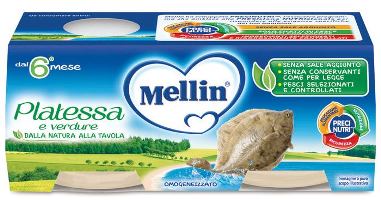 MELLIN OMOGENEIZZATO PLATESSA 2X80 G - Farmamood