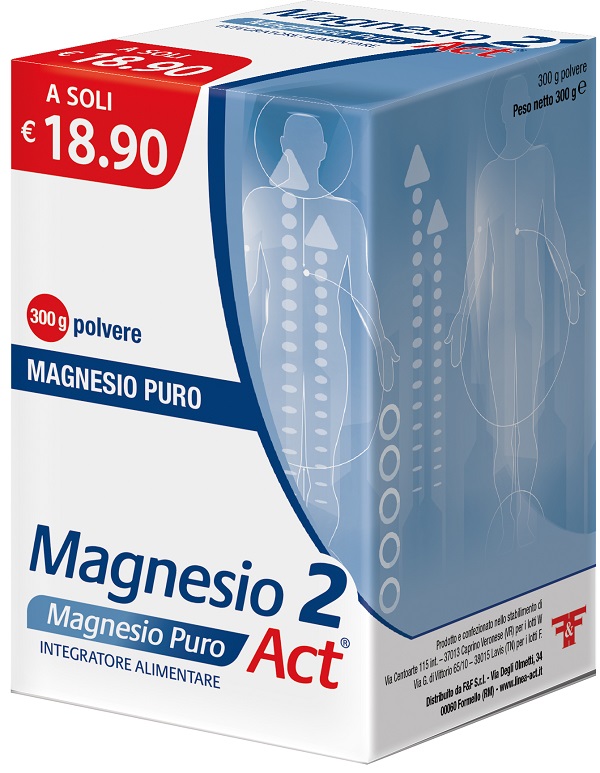 MAGNESIO 2 ACT PURO POLVERE 300 G - Farmamood