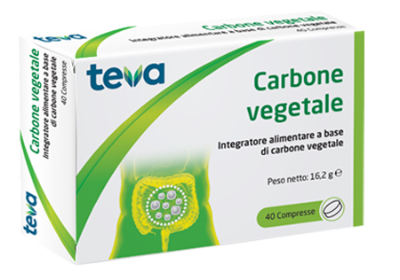 CARBONE VEGETALE TEVA 40 COMPRESSE 16,2 G - Farmamood