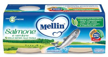 MELLIN OMOGENEIZZATO SALMONE 2 X 80 G - Farmamood