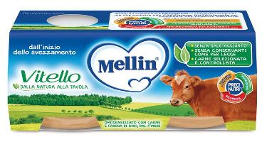 MELLIN OMOGENEIZZATO VITELLO 2 X 80 G - Farmamood