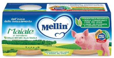 MELLIN OMOGENEIZZATO MAIALE CON VERDURE 2 PEZZI X 80 G - Farmamood