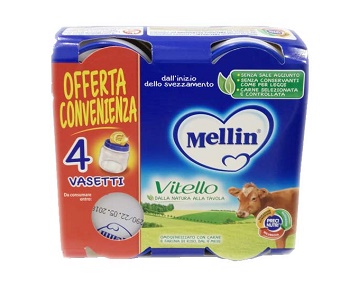 MELLIN OMOGENEIZZATO VITELLO 4 PEZZI X 80 G - Farmamood