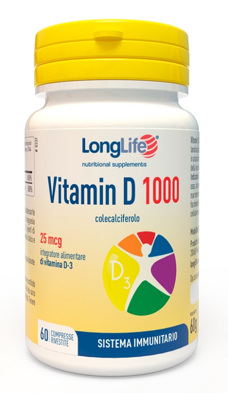 LONGLIFE VITAMIN D 1000UI 60 COMPRESSE - Farmamood