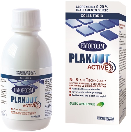 EMOFORM PLAK OUT ACTIVE CLOREXIDINA 0,20% COLLUTORIO 200 ML - Farmamood