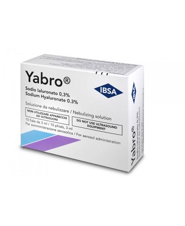 YABRO 10 FIALE 3ML ACIDO IALURONICO 0,3% SOLUZIONE PER NEBULIZZATORE - Farmamood
