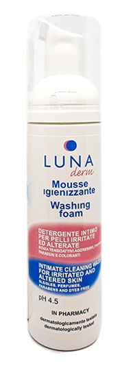 LUNADERM MOUSSE IGIENIZZANTE DETERGENTE INTIMO PELLI IRRITATE ED ALTERATE 150 ML - Farmamood