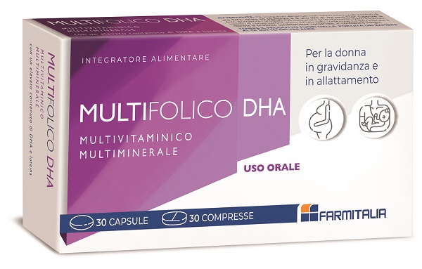 MULTIFOLICO DHA 30 CAPSULE ROSSE + 30 CAPSULE VIOLA - Farmamood