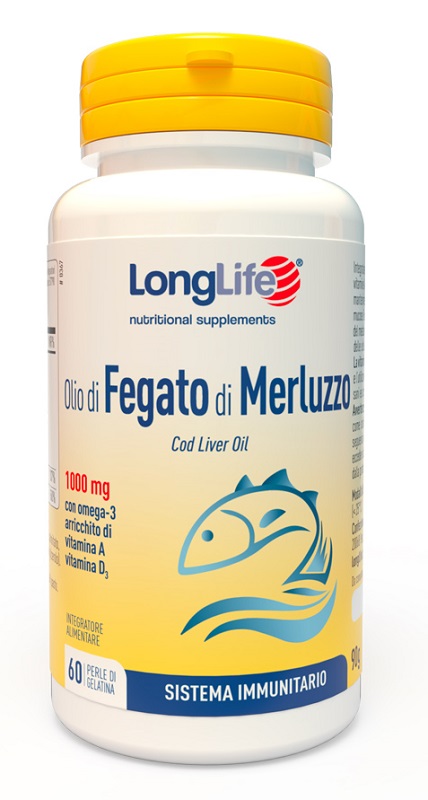 LONGLIFE OLIO FEGATO MERLUZZO 1000 MG 60 PERLE - Farmamood