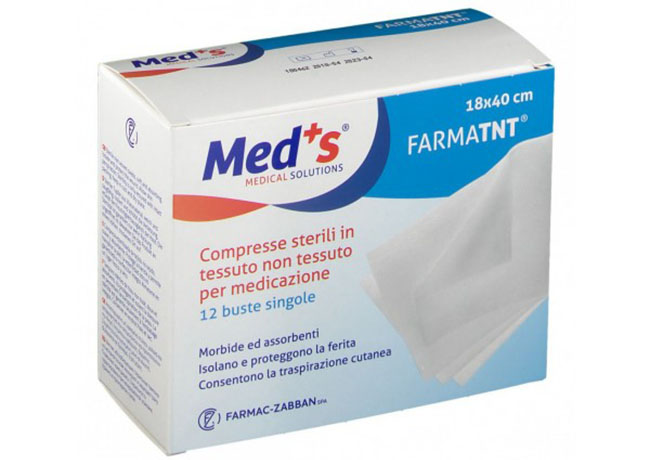 GARZA COMPRESSA MEDS TESSUTO NON TESSUTO 18X40CM 12 PEZZI SSR - Farmamood