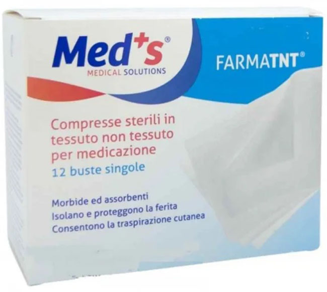 GARZA COMPRESSA MEDS TESSUTO NON TESSUTO 10X10CM 12 PEZZI PEEL OPEN - Farmamood
