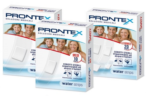 CEROTTO PRONTEX WATER STRIPS ASSORTITO 20 PEZZI - Farmamood