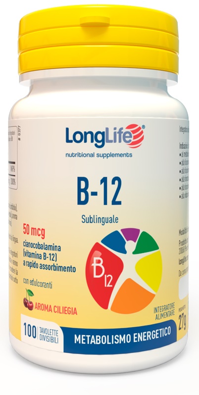 LONGLIFE B12 50MCG SUBLINGUALE 100 TAVOLETTE - Farmamood