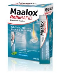 SOSPENSIONE ORALE MAALOX REFLURAPID 20 BUSTINE MONODOSE DA 10 ML - Farmamood