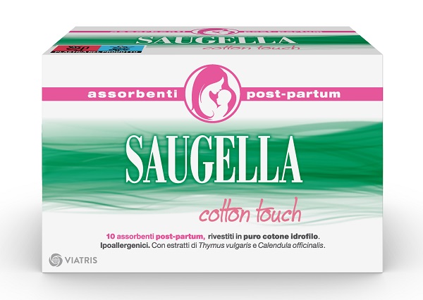 SAUGELLA COTTON TOUCH ASSORBENTI POSTPARTUM 10 PEZZI - Farmamood