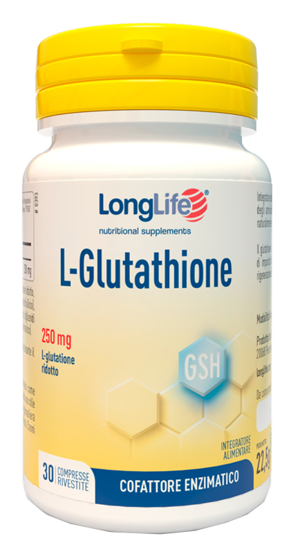 LONGLIFE L-GLUTATHIONE 250 MG 30 COMPRESSE - Farmamood