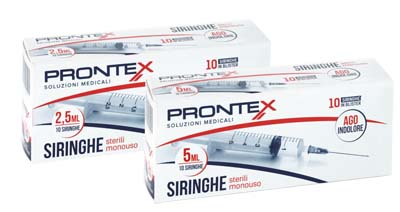 SIRINGA PRONTEX 2,5 ML AGO IND 10 PEZZI - Farmamood