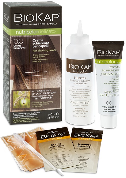 BIOKAP NUTRICOLOR 0,0 NEW CREMA SCHIARENTE TINTA TUBO + FLACONE - Farmamood