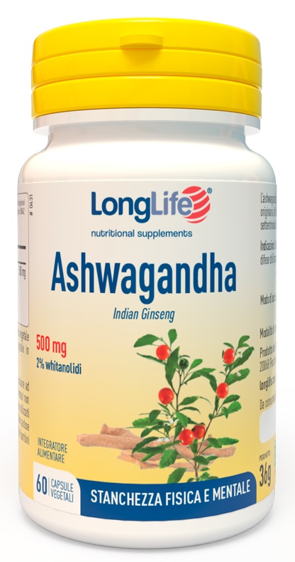 LONGLIFE ASHWAGANDHA 60 CAPSULE 500 MG - Farmamood