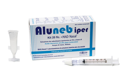 ALUNEB KIT SOLUZIONE IPERTONICA 3% 20 FLACONCINI + MAD NASAL ATOMIZZATORE - Farmamood