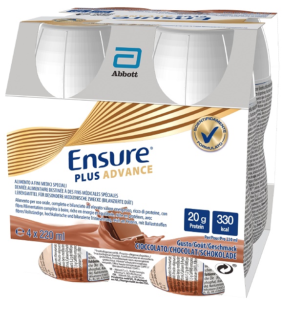 ENSURE PLUS ADVANCE CIOCCOLATO 4 BOTTIGLIE DA 220 ML - Farmamood