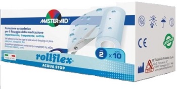 CEROTTO IMPERMEABILE PER FISSAGGIO MEDICAZIONI MASTER-AID ROLLFLEX A-STOP M 10X10 CM - Farmamood