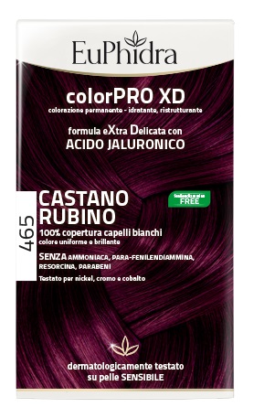 EUPHIDRA COLORPRO XD 465 CAST RUBINO GEL COLORANTE CAPELLI IN FLACONE + ATTIVANTE + BALSAMO + GUANTI - Farmamood