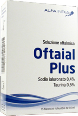 SOLUZIONE OFTALMICA OFTAIAL PLUS ACIDO IALURONICO 0,4% E TAURINA 15 FLACONCINI RICHIUDIBILI DA 0,6 ML - Farmamood