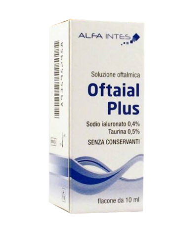 SOLUZIONE OFTALMICA OFTAIAL PLUS ACIDO IALURONICO 0,4% E TAURINA 10ML - Farmamood