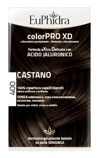 EUPHIDRA COLORPRO XD 400 CASTANO GEL COLORANTE CAPELLI IN FLACONE + ATTIVANTE + BALSAMO + GUANTI - Farmamood