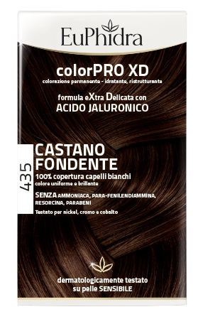 EUPHIDRA COLORPRO XD 435 CASTANO FONDENTE GEL COLORANTE CAPELLI IN FLACONE + ATTIVANTE + BALSAMO + GUANTI - Farmamood