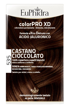 EUPHIDRA COLORPRO XD 535 CASTANO CIOCCOLATO GEL COLORANTE CAPELLI IN FLACONE + ATTIVANTE + BALSAMO + GUANTI - Farmamood