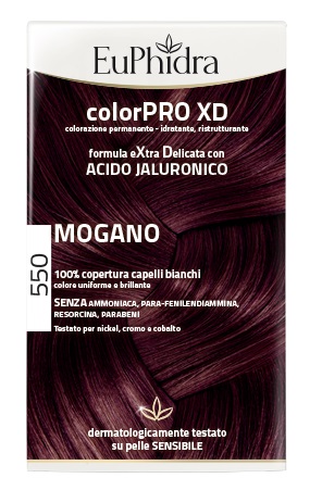 EUPHIDRA COLORPRO XD 550 MOGANO GEL COLORANTE CAPELLI IN FLACONE + ATTIVANTE + BALSAMO + GUANTI - Farmamood