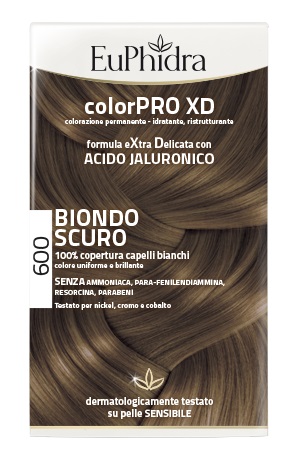 EUPHIDRA COLORPRO XD 600 BIONDO SCURO GEL COLORANTE CAPELLI IN FLACONE + ATTIVANTE + BALSAMO + GUANTI - Farmamood
