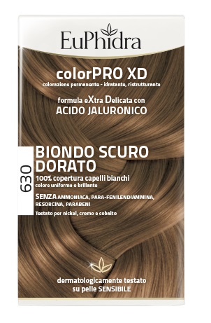 EUPHIDRA COLORPRO XD 630 BIONDO SCURO DORATO GEL COLORANTE CAPELLI IN FLACONE + ATTIVANTE + BALSAMO + GUANTI - Farmamood