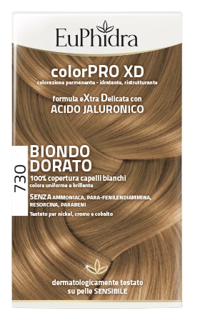 EUPHIDRA COLORPRO XD 730 BIONDO DORATO GEL COLORANTE CAPELLI IN FLACONE + ATTIVANTE + BALSAMO + GUANTI - Farmamood