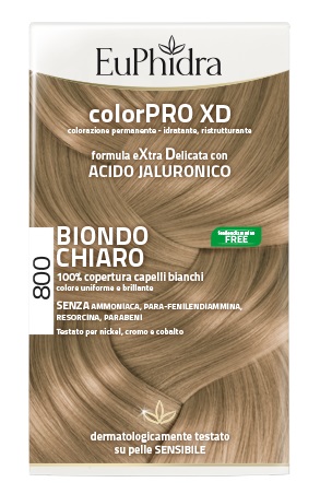 EUPHIDRA COLORPRO XD 800 BIONDO CHIARO GEL COLORANTE CAPELLI IN FLACONE + ATTIVANTE + BALSAMO + GUANTI - Farmamood