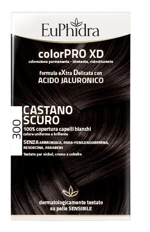 EUPHIDRA COLORPRO XD 300 CASTANO SCURO GEL COLORANTE CAPELLI IN FLACONE + ATTIVANTE + BALSAMO + GUANTI - Farmamood