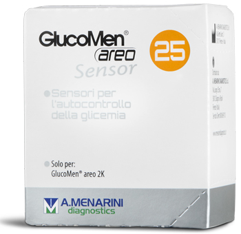 STRISCE MISURAZIONE GLICEMIA GLUCOMEN AREO SENSOR 25 PEZZI - Farmamood