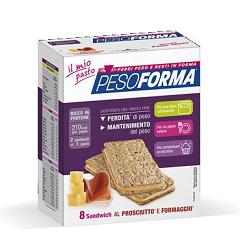 PESOFORMA SANDWICH PROSCIUTTO/FORMAGGIO 4 PASTI 8 PEZZI X 25 G - Farmamood