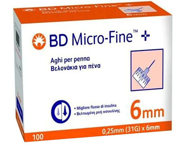AGO PER PENNA DA INSULINA BD MICROFINE GAUGE 31 6MM 100 PEZZI - Farmamood