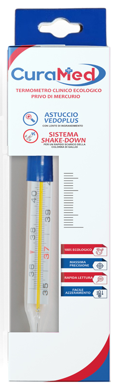 TERMOMETRO CLINICO OVALE AL GALLIO CON AGITATORE CURATERM - Farmamood