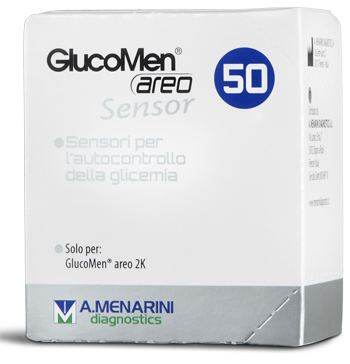 STRISCE MISURAZIONE GLICEMIA GLUCOMEN AREO SENSOR 50 PEZZI - Farmamood
