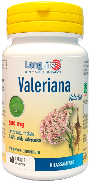 LONGLIFE VALERIANA 60 CAPSULE 500 MG - Farmamood
