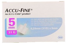 AGO PER PENNA DA INSULINA ACCU-FINE PEN NEEDLE ACCU-CHEK GAUGE 31 X 5MM 100 PEZZI - Farmamood